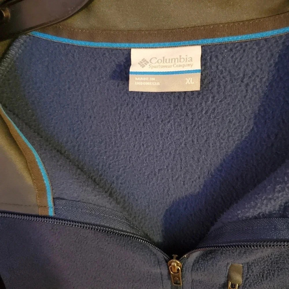 Columbia men's pullover 1/4 zip performance fleece blue/grey size XL - Picture 6 of 7